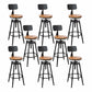 Modern Armless Rotatable Counter Stool Iron Cafe Bar Stool with Seat and Pedal Light Brown With Back 8 Piece Set Clearhalo 'Bar Furniture' 'Bar Stools' 'bar_stools' 'furn' 'furn_bar_stools' 'Furniture' 'Kitchen & Dining Furniture' 6075799