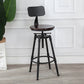 Modern Armless Rotatable Counter Stool Iron Cafe Bar Stool with Seat and Pedal Dark Brown With Back 1 Piece Clearhalo 'Bar Furniture' 'Bar Stools' 'bar_stools' 'furn' 'furn_bar_stools' 'Furniture' 'Kitchen & Dining Furniture' 6075800