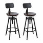 Modern Armless Rotatable Counter Stool Iron Cafe Bar Stool with Seat and Pedal Dark Brown With Back 2 Piece Set Clearhalo 'Bar Furniture' 'Bar Stools' 'bar_stools' 'furn' 'furn_bar_stools' 'Furniture' 'Kitchen & Dining Furniture' 6075801