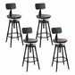 Modern Armless Rotatable Counter Stool Iron Cafe Bar Stool with Seat and Pedal Dark Brown With Back 4 Piece Set Clearhalo 'Bar Furniture' 'Bar Stools' 'bar_stools' 'furn' 'furn_bar_stools' 'Furniture' 'Kitchen & Dining Furniture' 6075802