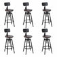 Modern Armless Rotatable Counter Stool Iron Cafe Bar Stool with Seat and Pedal Dark Brown With Back 6 Piece Set Clearhalo 'Bar Furniture' 'Bar Stools' 'bar_stools' 'furn' 'furn_bar_stools' 'Furniture' 'Kitchen & Dining Furniture' 6075803