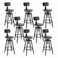 Modern Armless Rotatable Counter Stool Iron Cafe Bar Stool with Seat and Pedal Dark Brown With Back 8 Piece Set Clearhalo 'Bar Furniture' 'Bar Stools' 'bar_stools' 'furn' 'furn_bar_stools' 'Furniture' 'Kitchen & Dining Furniture' 6075804