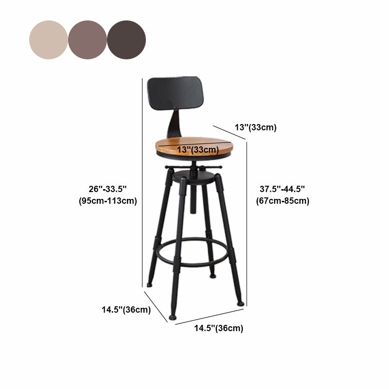 Modern Armless Rotatable Counter Stool Iron Cafe Bar Stool with Seat and Pedal Clearhalo 'Bar Furniture' 'Bar Stools' 'bar_stools' 'furn' 'furn_bar_stools' 'Furniture' 'Kitchen & Dining Furniture' 6075805