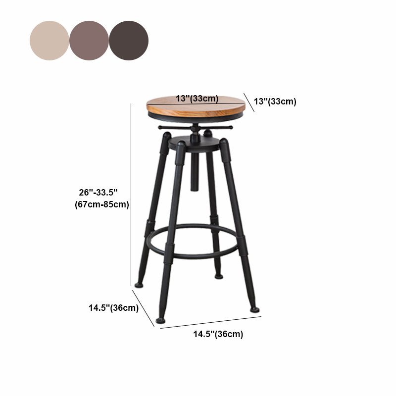Modern Armless Rotatable Counter Stool Iron Cafe Bar Stool with Seat and Pedal Clearhalo 'Bar Furniture' 'Bar Stools' 'bar_stools' 'furn' 'furn_bar_stools' 'Furniture' 'Kitchen & Dining Furniture' 6075806