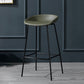 Modern Leather Counter Bar Stool Black Base Footrest Low Back Counter Stool