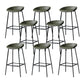 Modern Leather Counter Bar Stool Black Base Footrest Low Back Counter Stool