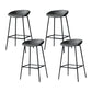 Modern Leather Counter Bar Stool Black Base Footrest Low Back Counter Stool