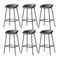 Modern Leather Counter Bar Stool Black Base Footrest Low Back Counter Stool
