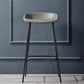 Modern Leather Counter Bar Stool Black Base Footrest Low Back Counter Stool