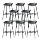 Modern Leather Counter Bar Stool Black Base Footrest Low Back Counter Stool