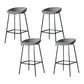 Modern Leather Counter Bar Stool Black Base Footrest Low Back Counter Stool