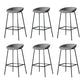 Modern Leather Counter Bar Stool Black Base Footrest Low Back Counter Stool