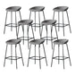 Modern Leather Counter Bar Stool Black Base Footrest Low Back Counter Stool
