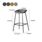 Modern Leather Counter Bar Stool Black Base Footrest Low Back Counter Stool