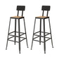 Square Bar and Counter Stool Industrial Coffee Shop Footrest Counter Stool in Black