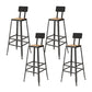 Square Bar and Counter Stool Industrial Coffee Shop Footrest Counter Stool in Black