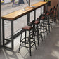 Square Bar and Counter Stool Industrial Coffee Shop Footrest Counter Stool in Black