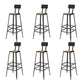 Square Bar and Counter Stool Industrial Coffee Shop Footrest Counter Stool in Black