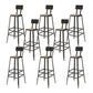 Square Bar and Counter Stool Industrial Coffee Shop Footrest Counter Stool in Black