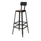 Square Bar and Counter Stool Industrial Coffee Shop Footrest Counter Stool in Black