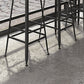 Square Bar and Counter Stool Industrial Coffee Shop Footrest Counter Stool in Black