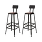 Square Bar and Counter Stool Industrial Coffee Shop Footrest Counter Stool in Black
