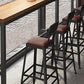Square Bar and Counter Stool Industrial Coffee Shop Footrest Counter Stool in Black