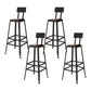Square Bar and Counter Stool Industrial Coffee Shop Footrest Counter Stool in Black