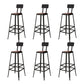 Square Bar and Counter Stool Industrial Coffee Shop Footrest Counter Stool in Black