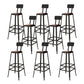 Square Bar and Counter Stool Industrial Coffee Shop Footrest Counter Stool in Black