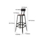 Square Bar and Counter Stool Industrial Coffee Shop Footrest Counter Stool in Black