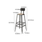 Square Bar and Counter Stool Industrial Coffee Shop Footrest Counter Stool in Black