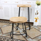Modern Backless Armless Counter Stool Iron Cashier Bar Stool with Wooden Seat and Pedal