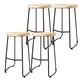 Modern Backless Armless Counter Stool Iron Cashier Bar Stool with Wooden Seat and Pedal