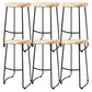 Modern Backless Armless Counter Stool Iron Cashier Bar Stool with Wooden Seat and Pedal