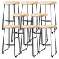 Modern Backless Armless Counter Stool Iron Cashier Bar Stool with Wooden Seat and Pedal