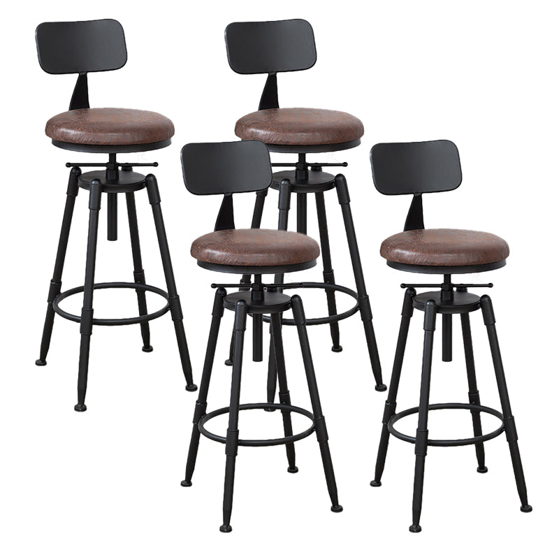 Modern Rotatable Counter Stool Iron Bar Stool with Seat and Pedal