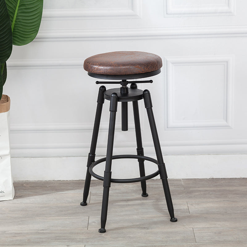 Modern Rotatable Counter Stool Iron Bar Stool with Seat and Pedal