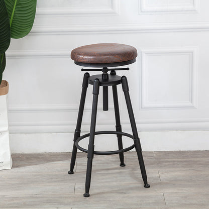 Modern Rotatable Counter Stool Iron Bar Stool with Seat and Pedal