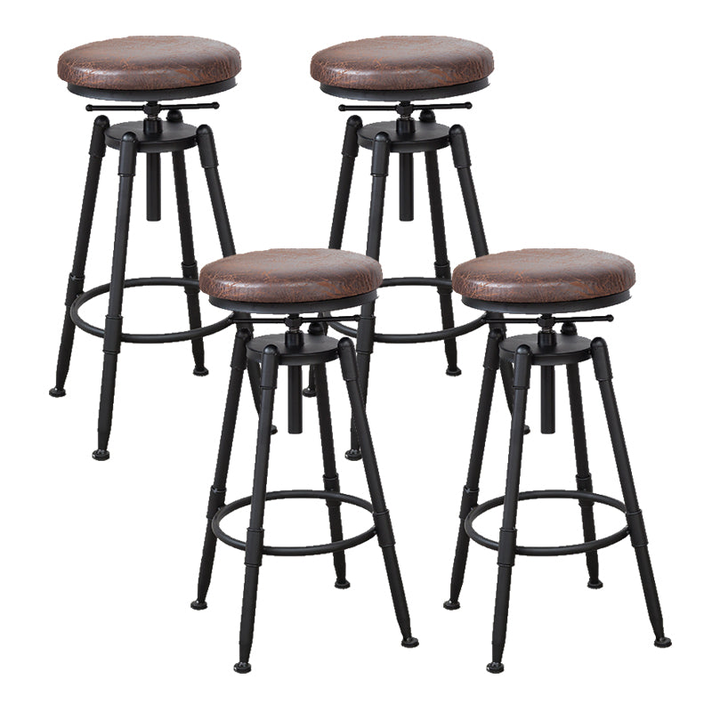 Modern Rotatable Counter Stool Iron Bar Stool with Seat and Pedal
