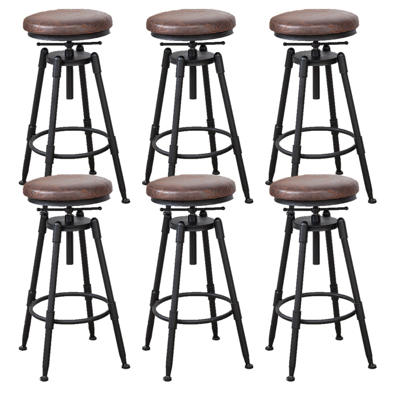 Modern Rotatable Counter Stool Iron Bar Stool with Seat and Pedal