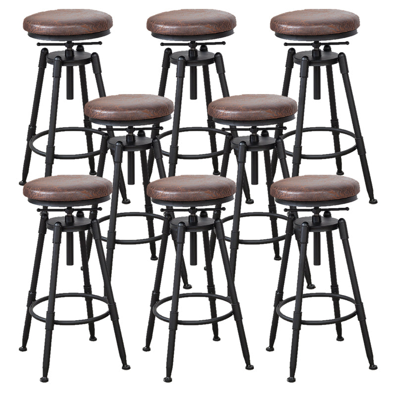 Modern Rotatable Counter Stool Iron Bar Stool with Seat and Pedal