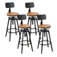 Modern Rotatable Counter Stool Iron Bar Stool with Seat and Pedal