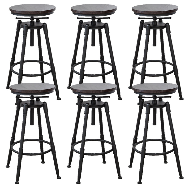 Modern Rotatable Counter Stool Iron Bar Stool with Seat and Pedal