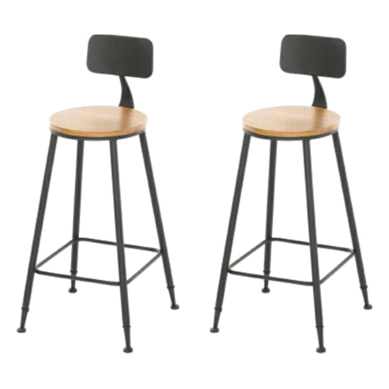 Modern Armless Counter Stool Iron Dining Room Bar Stool with Seat and Pedal