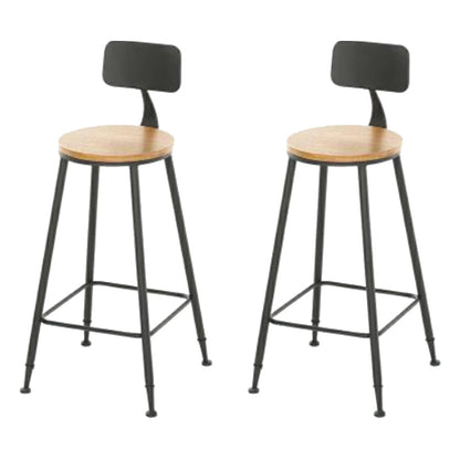 Modern Armless Counter Stool Iron Dining Room Bar Stool with Seat and Pedal
