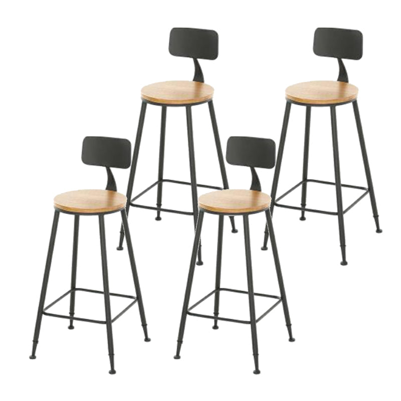 Modern Armless Counter Stool Iron Dining Room Bar Stool with Seat and Pedal