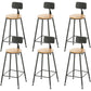 Modern Armless Counter Stool Iron Dining Room Bar Stool with Seat and Pedal