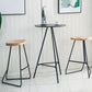 Modern Armless Counter Stool Iron Dining Room Bar Stool with Seat and Pedal