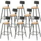 Modern Armless Counter Stool Iron Dining Room Bar Stool with Seat and Pedal